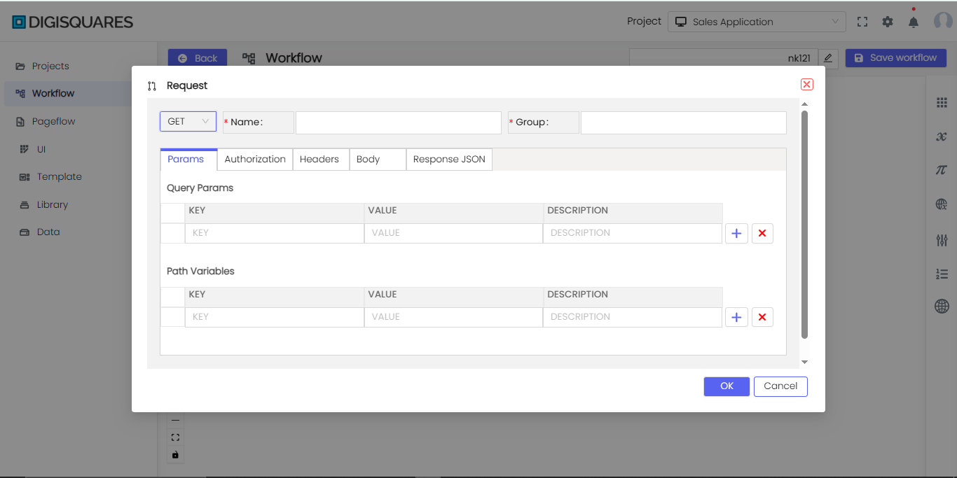 Project Creation Interface